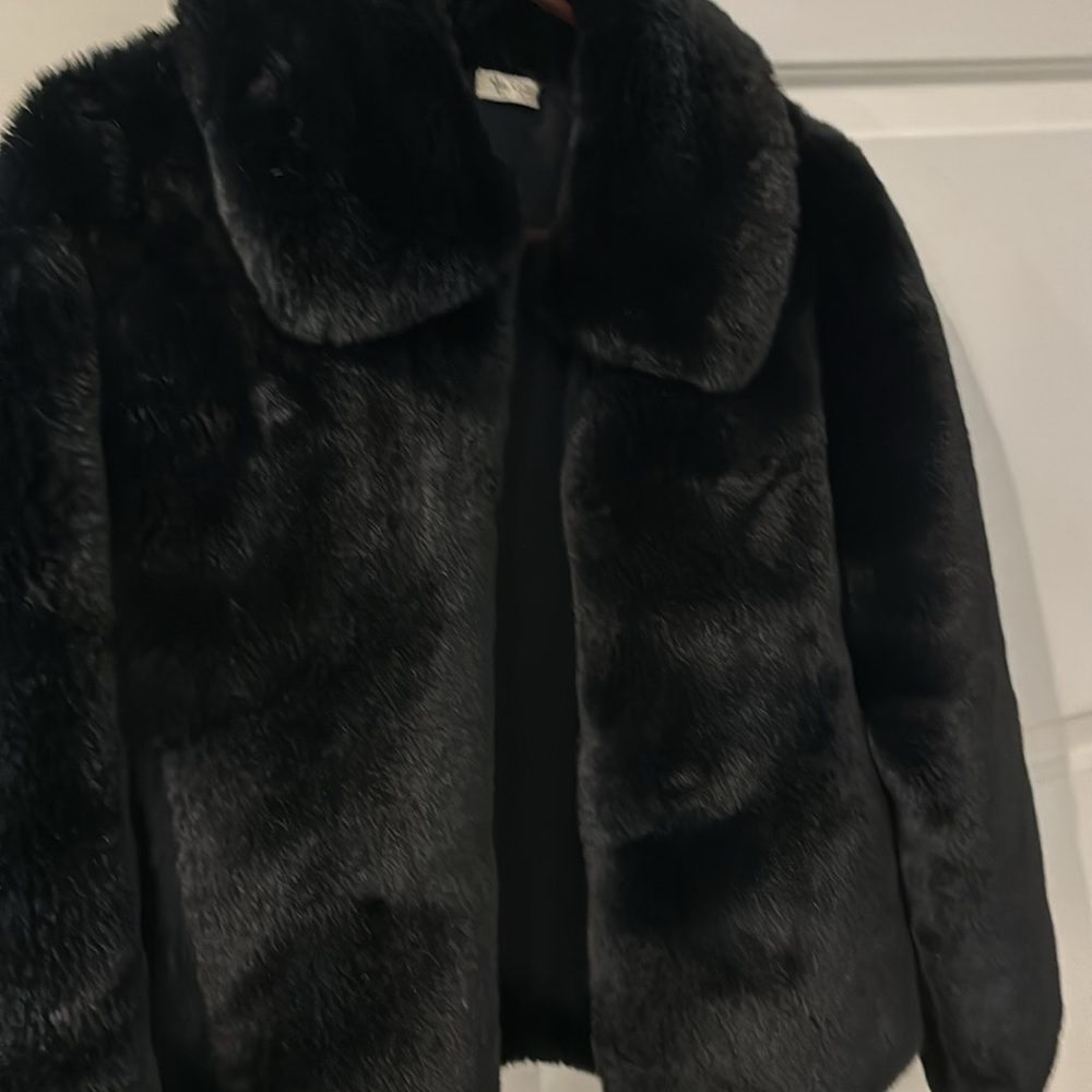 Black Faux Fur Coat